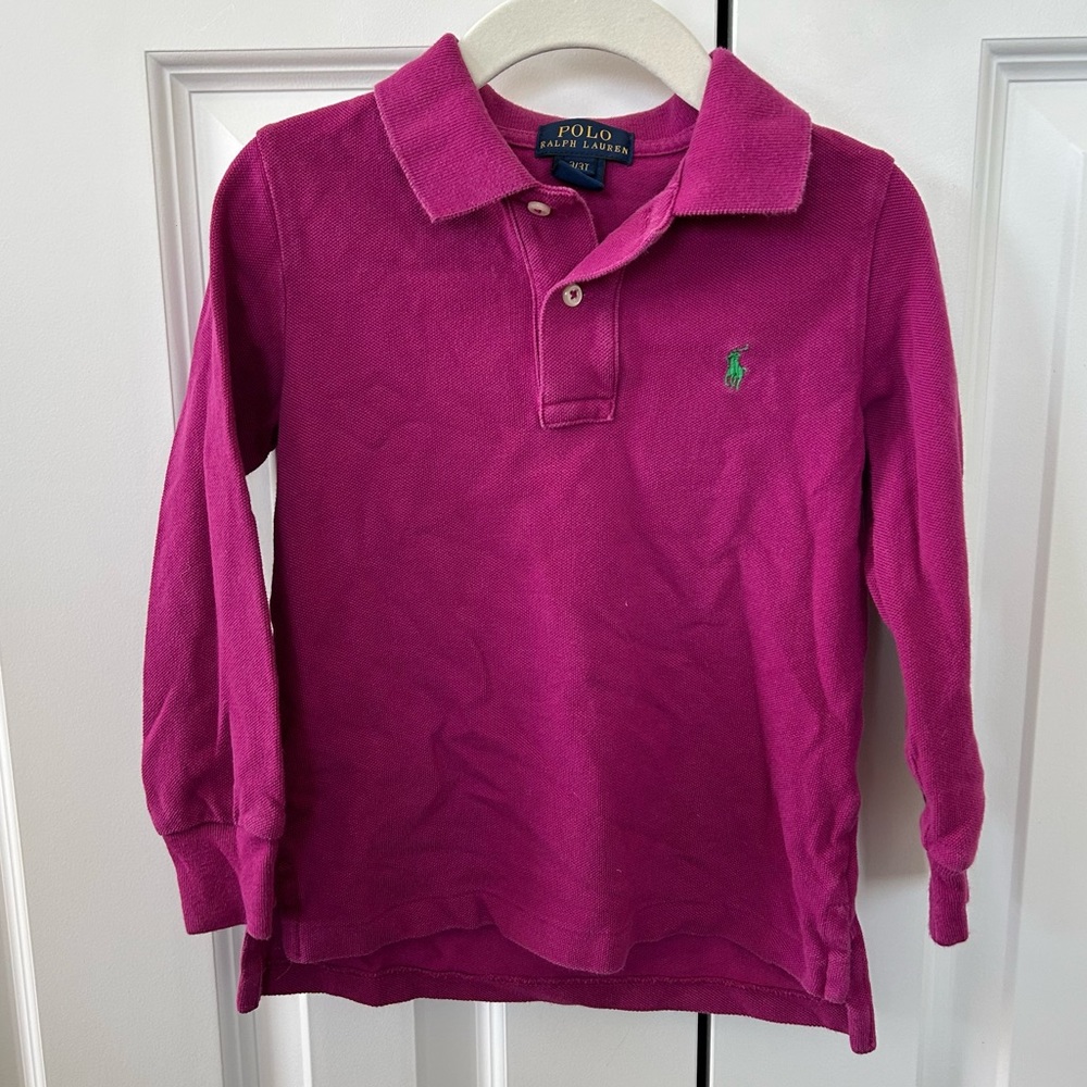 Polo Ralph Lauren Plum Long Sleeve Collared Polo